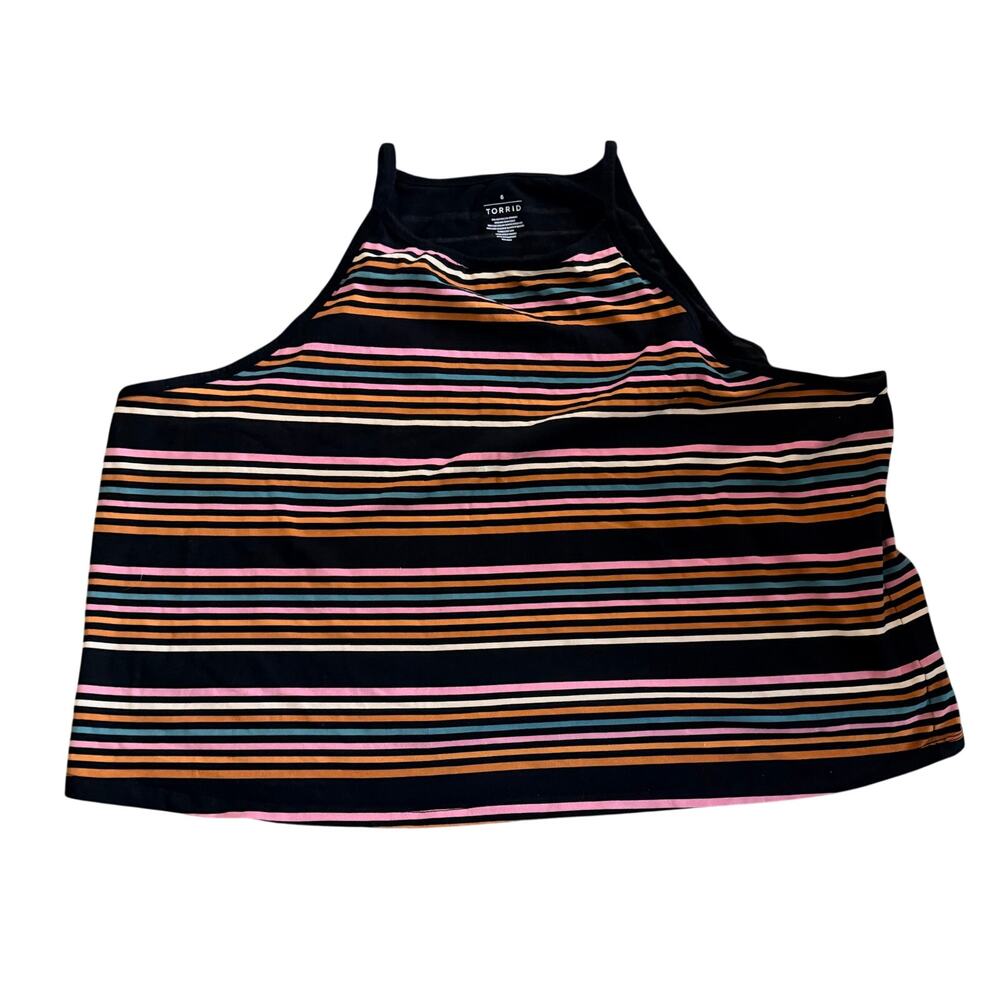 Torrid Stripped Tank Top Colorful Orange Pink Black Plus Size 6X